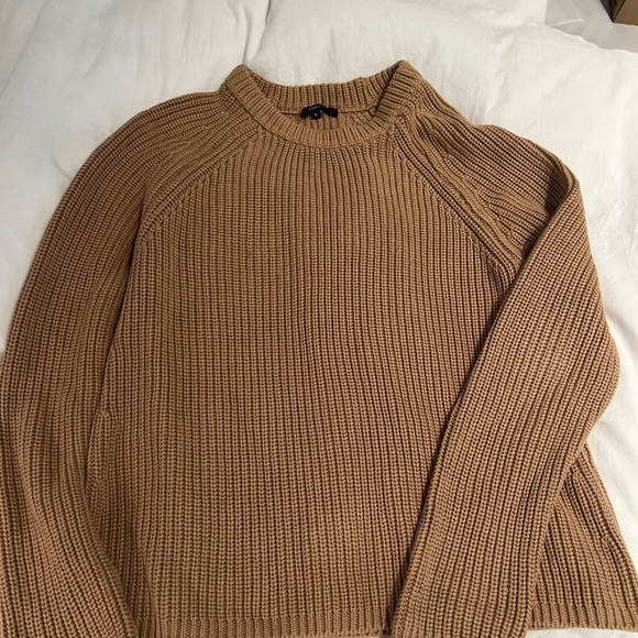 Quince Sweaters - Quince Organic Cotton Chunky Knit Sweater Camel Womens Size Large